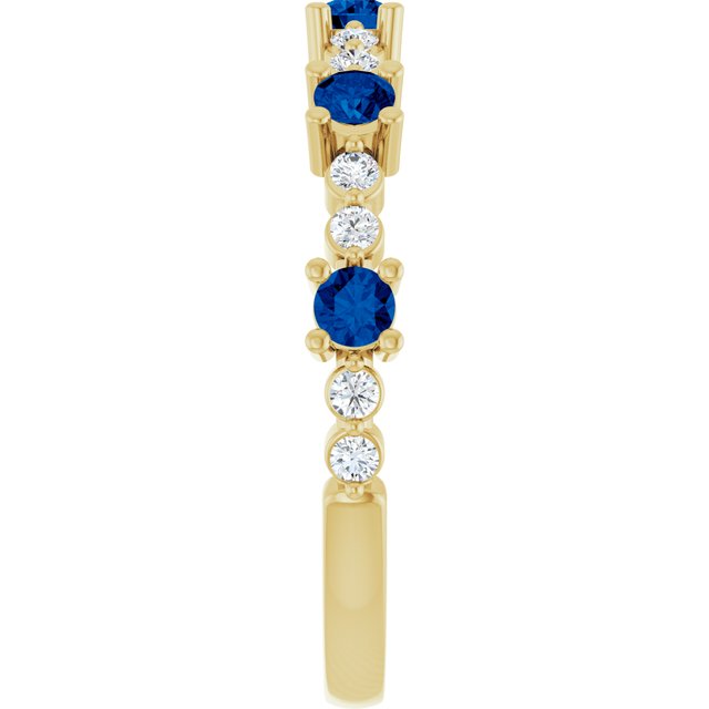 14k-yellow-gold-lab-grown-blue-sapphire-&-1/6-ctw-natural-diamond-ring