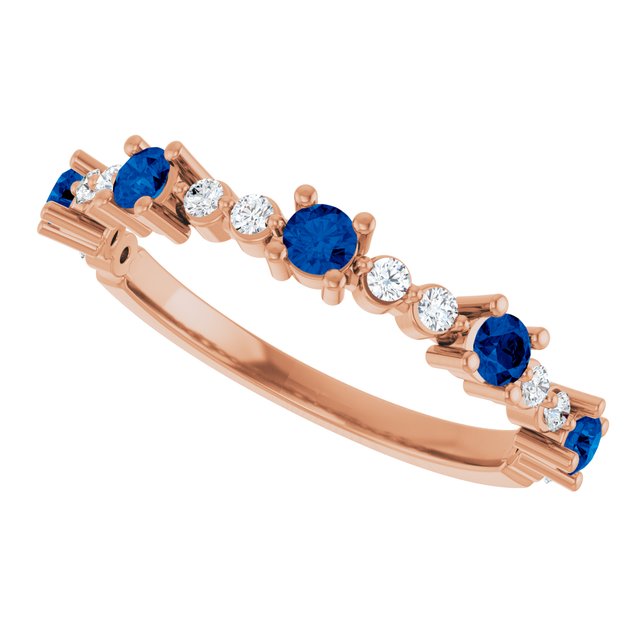 14k-rose-gold-lab-grown-blue-sapphire-&-1/6-ctw-natural-diamond-ring