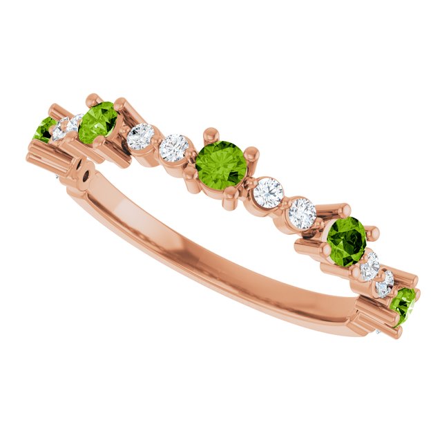 14k-rose-natural-peridot-&-1/6-ctw-natural-diamond-ring