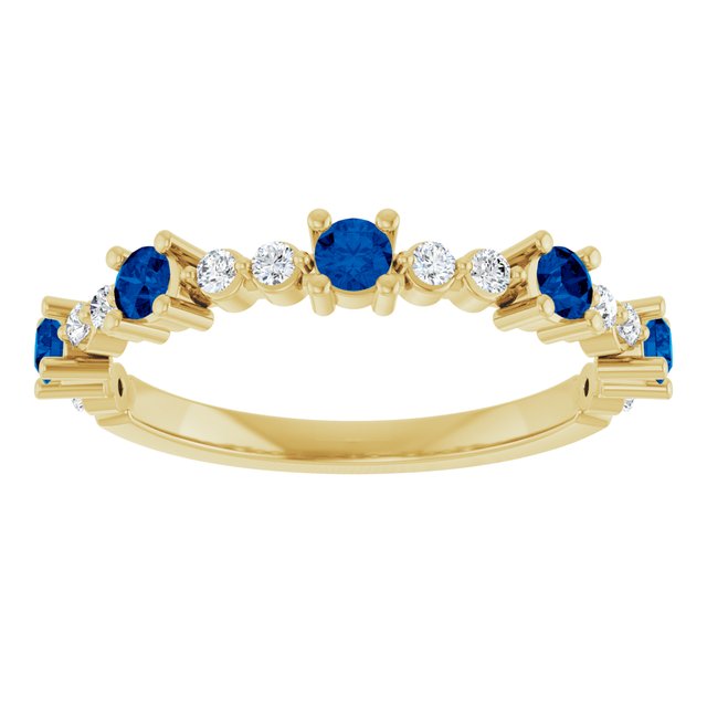 14k-yellow-gold-lab-grown-blue-sapphire-&-1/6-ctw-natural-diamond-ring