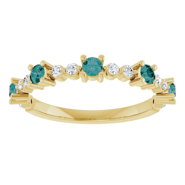 14k-yellow-lab-grown-alexandrite-&-1/6-ctw-natural-diamond-ring