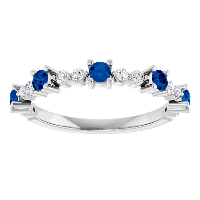 sterling-silver-lab-grown-blue-sapphire-&-1/6-ctw-natural-diamond-ring