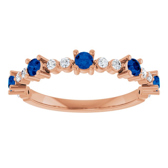 14k-rose-gold-lab-grown-blue-sapphire-&-1/6-ctw-natural-diamond-ring