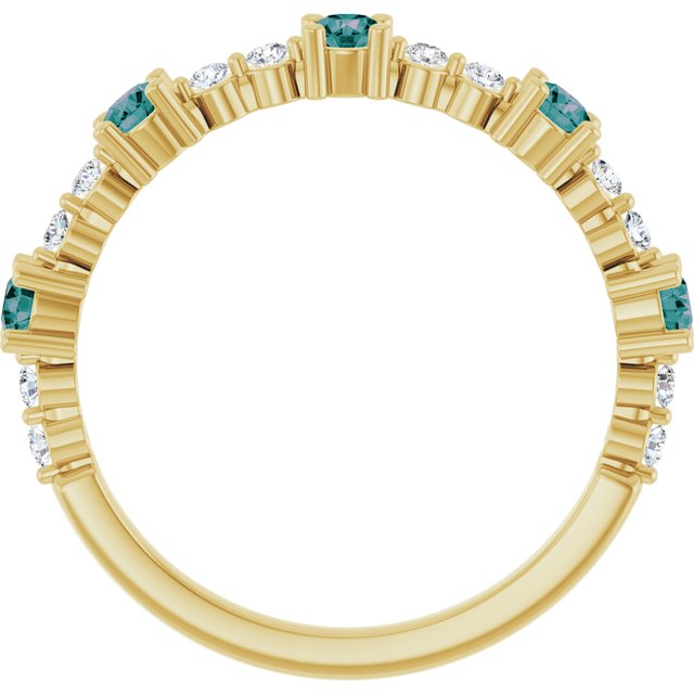 14k-yellow-lab-grown-alexandrite-&-1/6-ctw-natural-diamond-ring