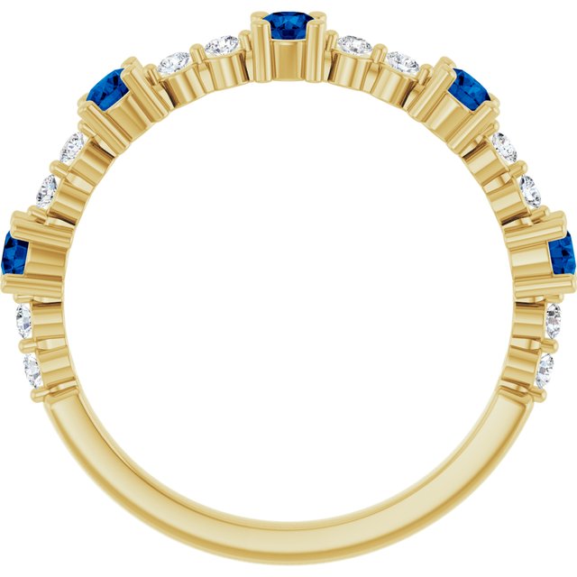 14k-yellow-gold-lab-grown-blue-sapphire-&-1/6-ctw-natural-diamond-ring