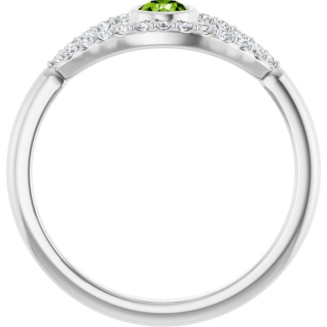 14k-white-natural-peridot-&-natural-white-sapphire-evil-eye-ring
