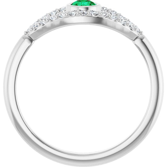 14k-white-natural-emerald-&-natural-white-sapphire-evil-eye-ring