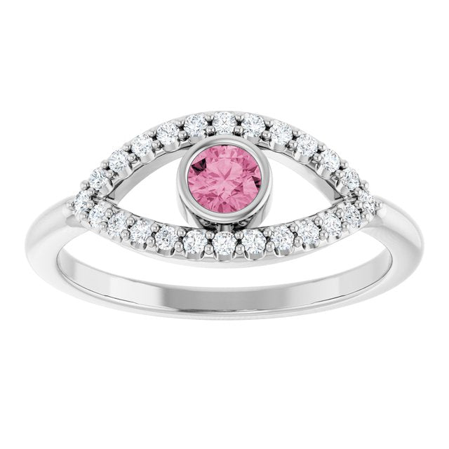 sterling-silver-natural-pink-tourmaline-&-natural-white-sapphire-evil-eye-ring