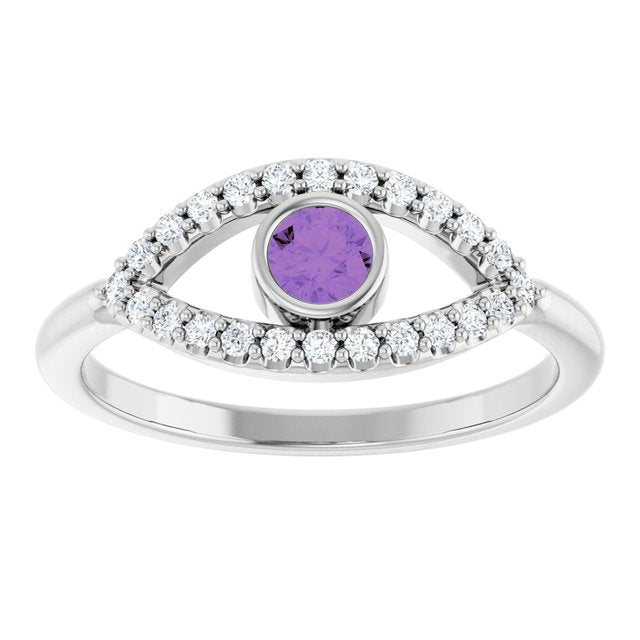 sterling-silver-natural-amethyst-&-natural-white-sapphire-evil-eye-ring