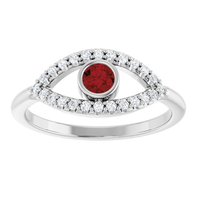 sterling-silver-natural-mozambique-garnet-&-natural-white-sapphire-evil-eye-ring