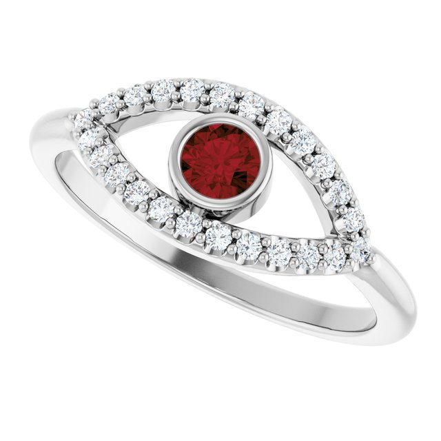 sterling-silver-natural-mozambique-garnet-&-natural-white-sapphire-evil-eye-ring