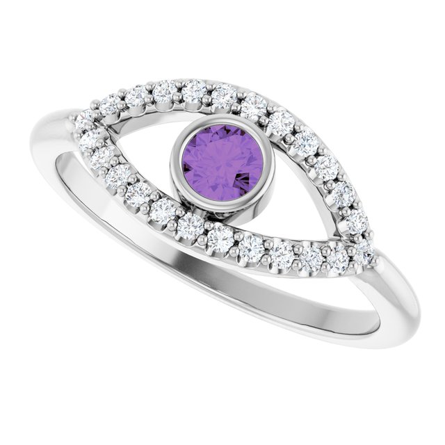 sterling-silver-natural-amethyst-&-natural-white-sapphire-evil-eye-ring