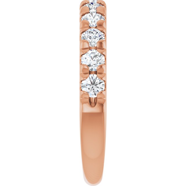 14k-rose-gold-7/8-ctw-lab-grown-diamond-french-set-anniversary-band