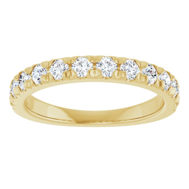 14k-yellow-gold-3/4-ctw-lab-grown-diamond-french-set-anniversary-band