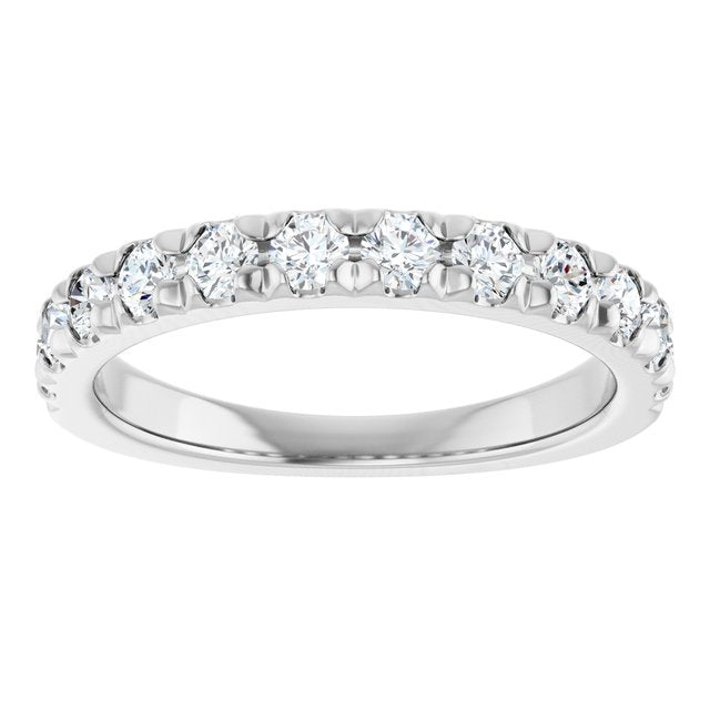platinum-3/4-ctw-lab-grown-diamond-french-set-anniversary-band