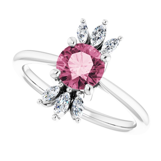 14k-white-natural-pink-tourmaline-&-1/4-ctw-natural-diamond-ring