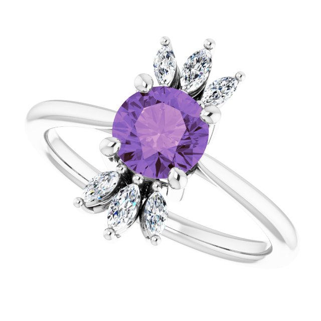 14k-white-natural-amethyst-&-1/4-ctw-natural-diamond-ring