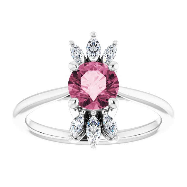 14k-white-natural-pink-tourmaline-&-1/4-ctw-natural-diamond-ring