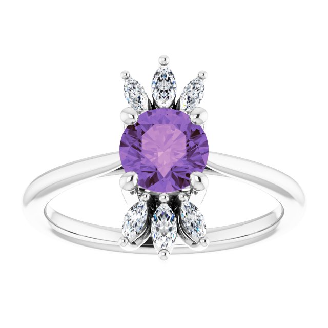 14k-white-natural-amethyst-&-1/4-ctw-natural-diamond-ring