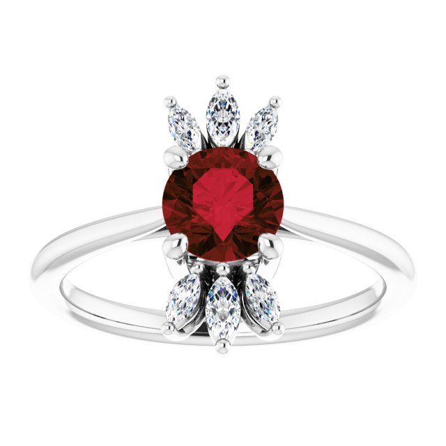 14k-white-natural-mozambique-garnet-&-1/4-ctw-natural-diamond-ring