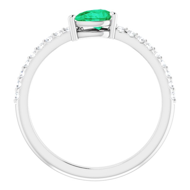 14k-white-natural-emerald-&-1/6-ctw-natural-diamond-ring