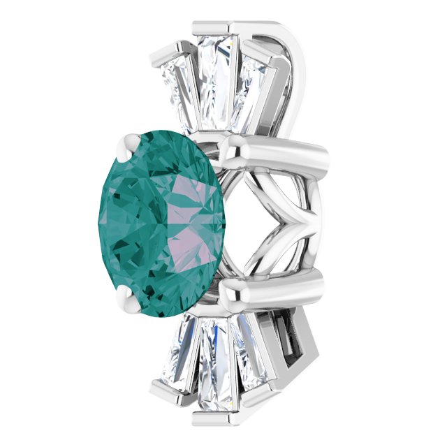 14k-white-lab-grown-alexandrite-&-1/6-ctw-natural-diamond-pendant