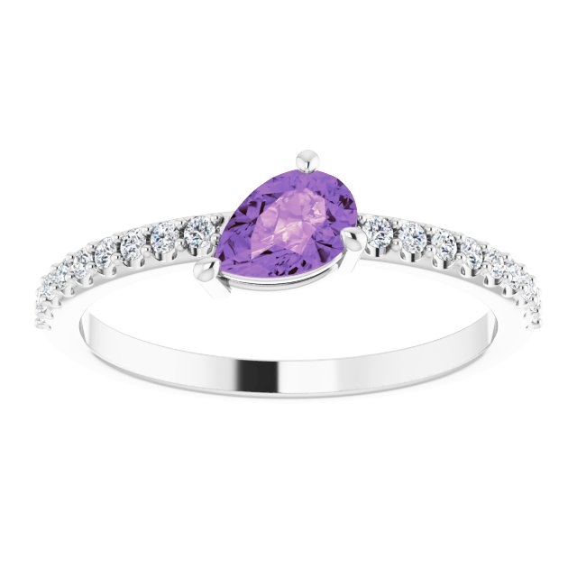14k-white-natural-amethyst-&-1/6-ctw-natural-diamond-ring