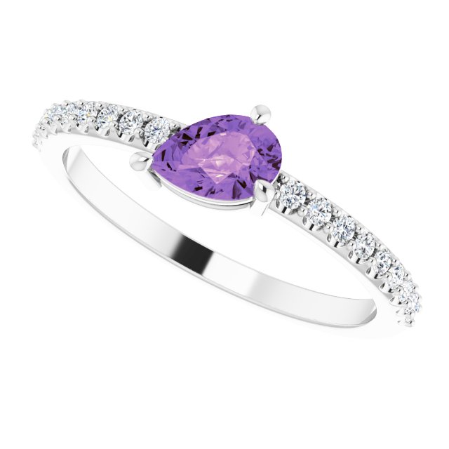14k-white-natural-amethyst-&-1/6-ctw-natural-diamond-ring