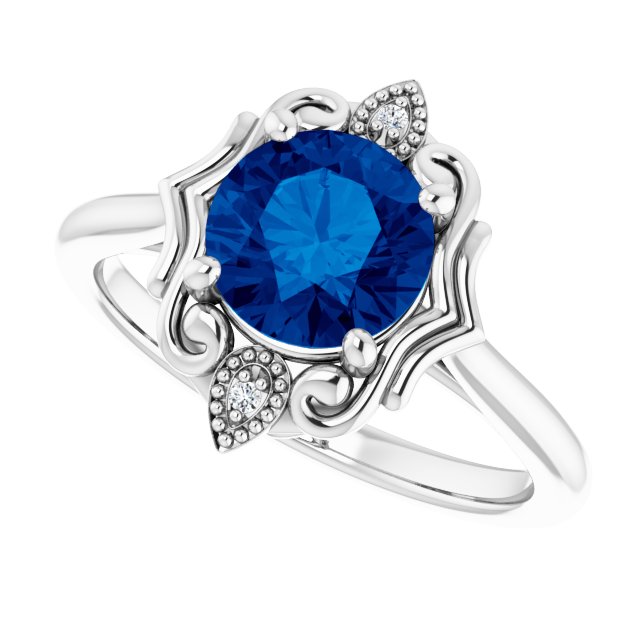 14k-white-lab-grown-blue-sapphire-&-.01-ctw-natural-diamond-sculptural-ring