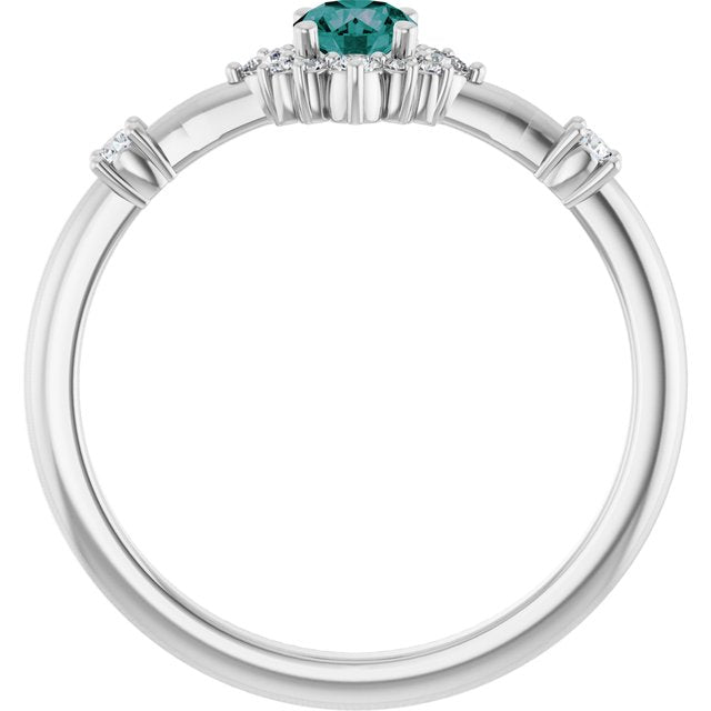 14k-white-lab-grown-alexandrite-&-1/6-ctw-natural-diamond-halo-style-ring