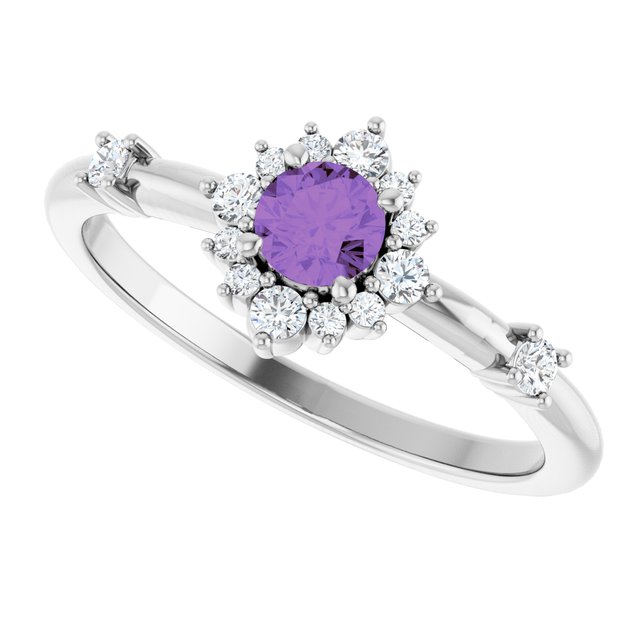 14k-white-natural-amethyst-&-1/6-ctw-natural-diamond-ring