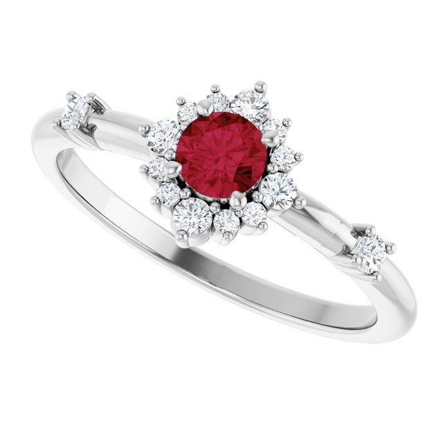 14k-white-lab-grown-ruby-&-1/6-ctw-natural-diamond-halo-style-ring