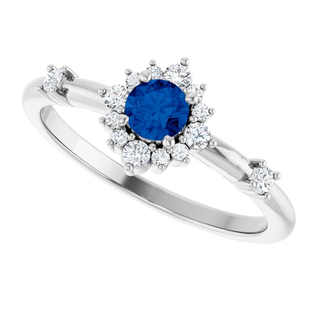 14k-white-lab-grown-blue-sapphire-&-1/6-ctw-natural-diamond-halo-style-ring