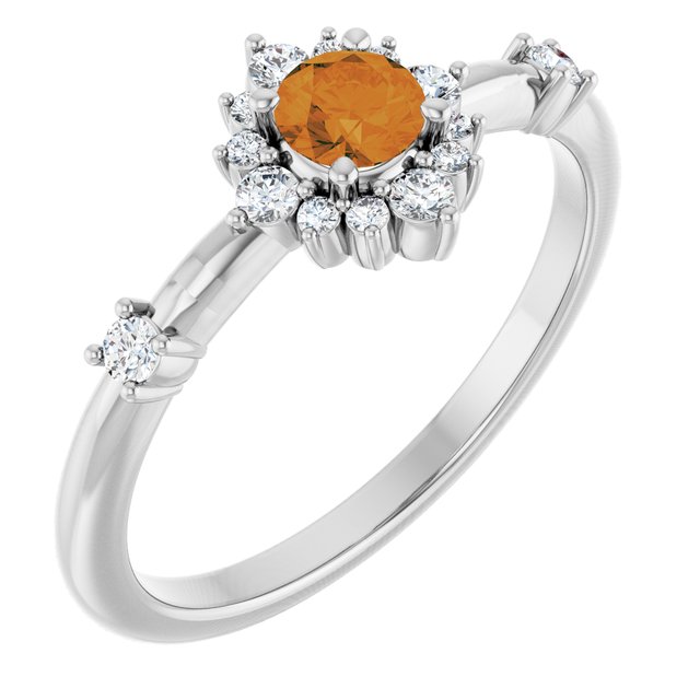14k-white-natural-citrine-&-1/6-ctw-natural-diamond-halo-style-ring