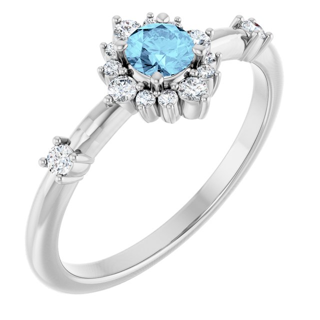 14k-white-natural-aquamarine-&-1/6-ctw-natural-diamond-halo-style-ring