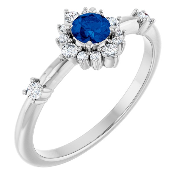 14k-white-lab-grown-blue-sapphire-&-1/6-ctw-natural-diamond-halo-style-ring