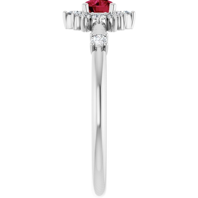 14k-white-natural-ruby-&-1/6-ctw-natural-diamond-halo-style-ring