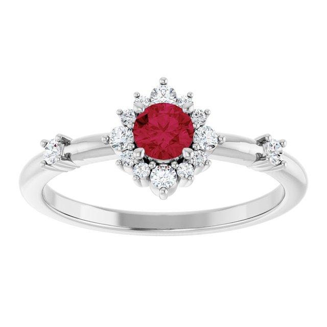 14k-white-lab-grown-ruby-&-1/6-ctw-natural-diamond-halo-style-ring