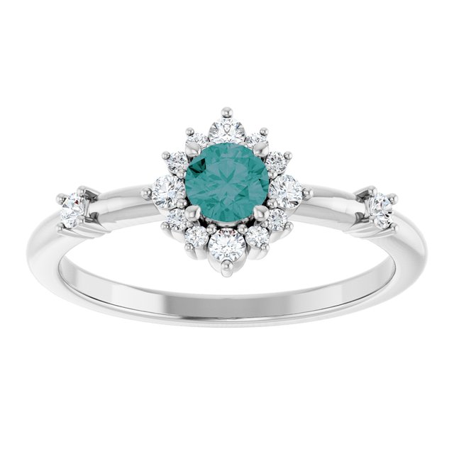 14k-white-lab-grown-alexandrite-&-1/6-ctw-natural-diamond-halo-style-ring