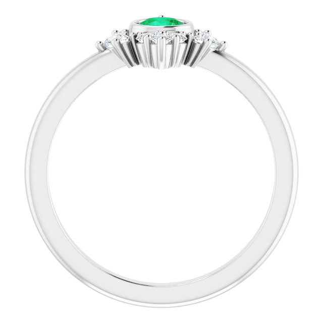 14k-white-natural-emerald-&-1/5-ctw-natural-diamond-ring