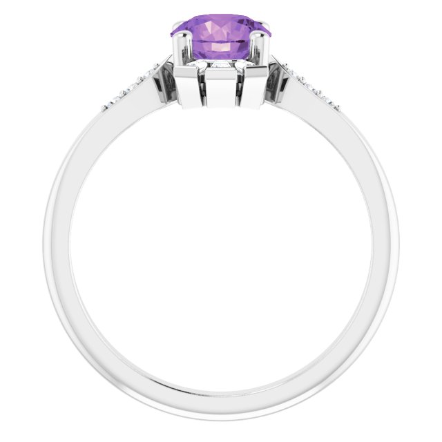 14k-white-natural-amethyst-&-1/6-ctw-natural-diamond-ring