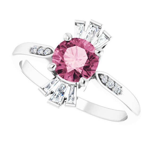 14k-white-natural-pink-tourmaline-&-1/6-ctw-natural-diamond-ring