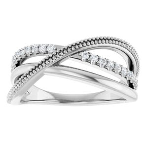 1/5 ct Diamond Criss-Cross Ring