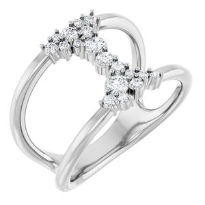 1/3 ct Diamond Negative Space Ring