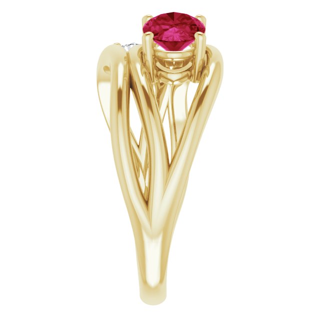 14k-yellow-lab-grown-ruby-&-1/10-ctw-natural-diamond-ring