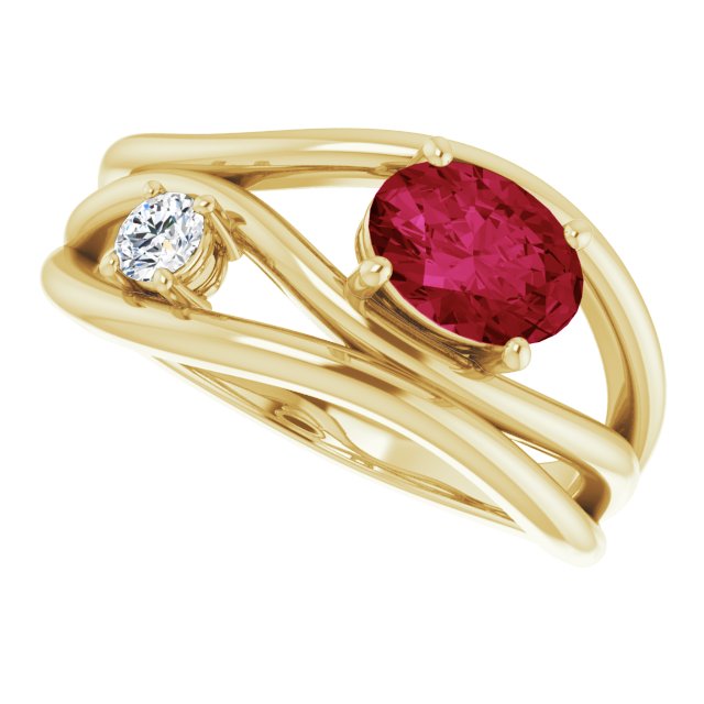 14k-yellow-lab-grown-ruby-&-1/10-ctw-natural-diamond-ring