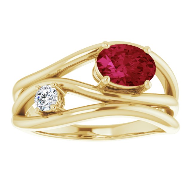 14k-yellow-lab-grown-ruby-&-1/10-ctw-natural-diamond-ring
