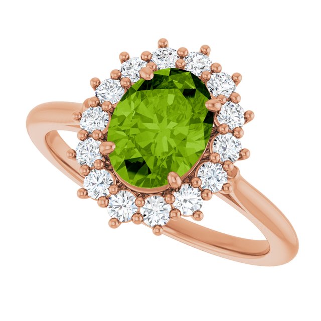 14k-rose-natural-peridot-&-3/8-ctw-natural-diamond-ring