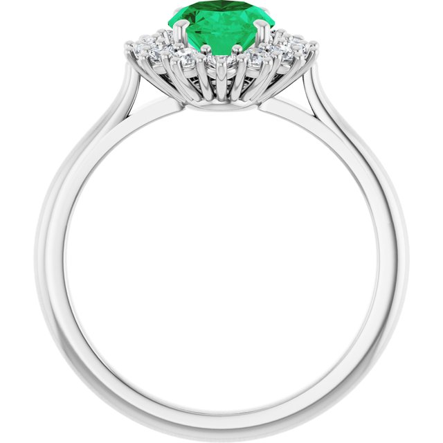 14k-white-lab-grown-emerald-&-3/8-ctw-natural-diamond-ring