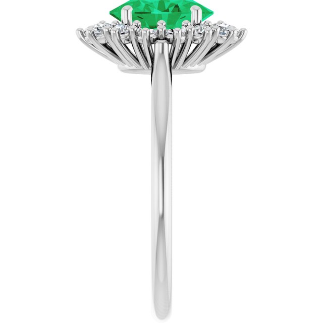14k-white-lab-grown-emerald-&-3/8-ctw-natural-diamond-ring